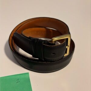 Men's Coach Black Leather Belt with Gold Buckle